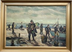 Impressionist Fisherman at the Beach Sea Baltic North Sea Fishing Skagen Denmark