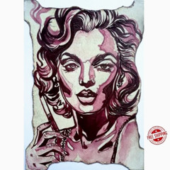 MARILYN MONROE Lady ACEO Original Acrylic Art Vintage Card Hand Made Paint NEW