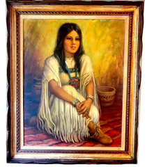 “Cheyenne” by Beatrice Ward McIvor, Authentic signed oil painting…RARE!!