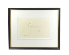 Vintage Abstract Contemporary Modern Art Pen and Ink Painting Edeltraud Huller