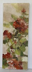 Vintage Signed Miller Original Oil Painting Flowers Geranium Flowers? Raised