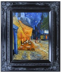 Framed Van Gogh Cafe Terrace at Night Quality Hand Painted Oil Painting, 12x16in