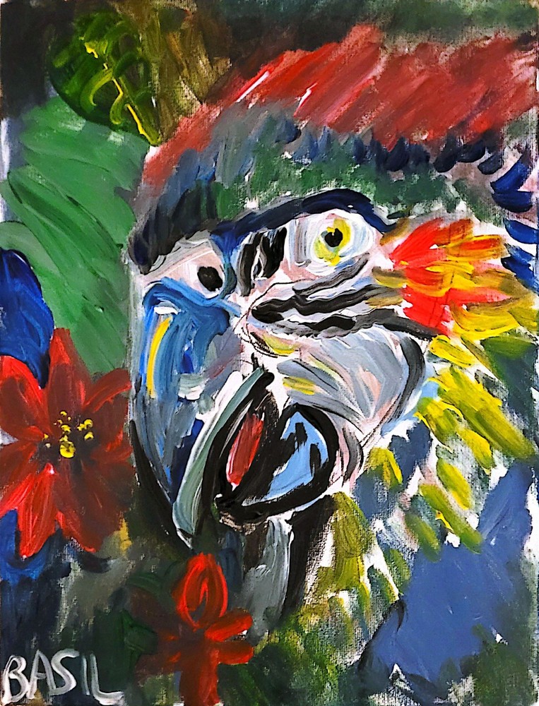 Parrot Unique Abstract Expressionism Wall Art Canvas Board 11×14