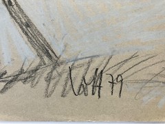 „Clamped – Spanned II.“, W. Hengstenberg, 1979, Charcoal/Pastel, 70×50 cm