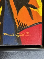 Original Pop Art Comic Style Paintings (2) Signed, Framed Jean Gray & Daredevil