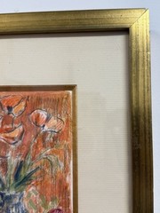 François Federle Original Painting “Les Coquelicots” Framed With Certification