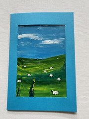 Landscape , 4/6 Hand Painted On Paper, Acrylic