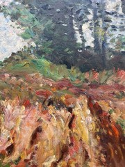 Impressionist Mogens Vantore 1895 – 1975 Summer Landscape With Heuhocken Oil