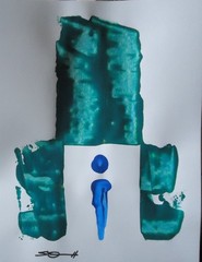 Original Painting Paper study acrylic 14×11 „Arrival“ #0010 by Steven Graff