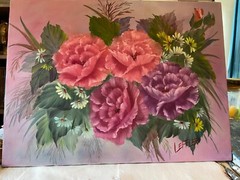 18 x 24 Original Oil Painting on Canvas……“Peonies and Daisies“