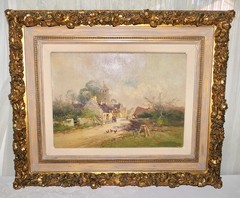 1890s French E. Galien-Laloue 1854-1941 Oil Painting Signed Antique Frame