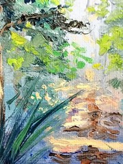 Forest Abstract Oil Painting 10x15cm Landscape Trees Art Painting on Painting Board