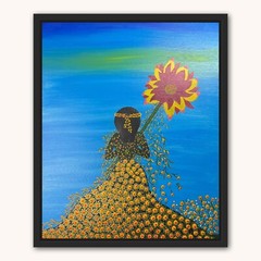 Floral Farewell (New) 24x20x3/4 inch hand painted acrylic w/textured flowers