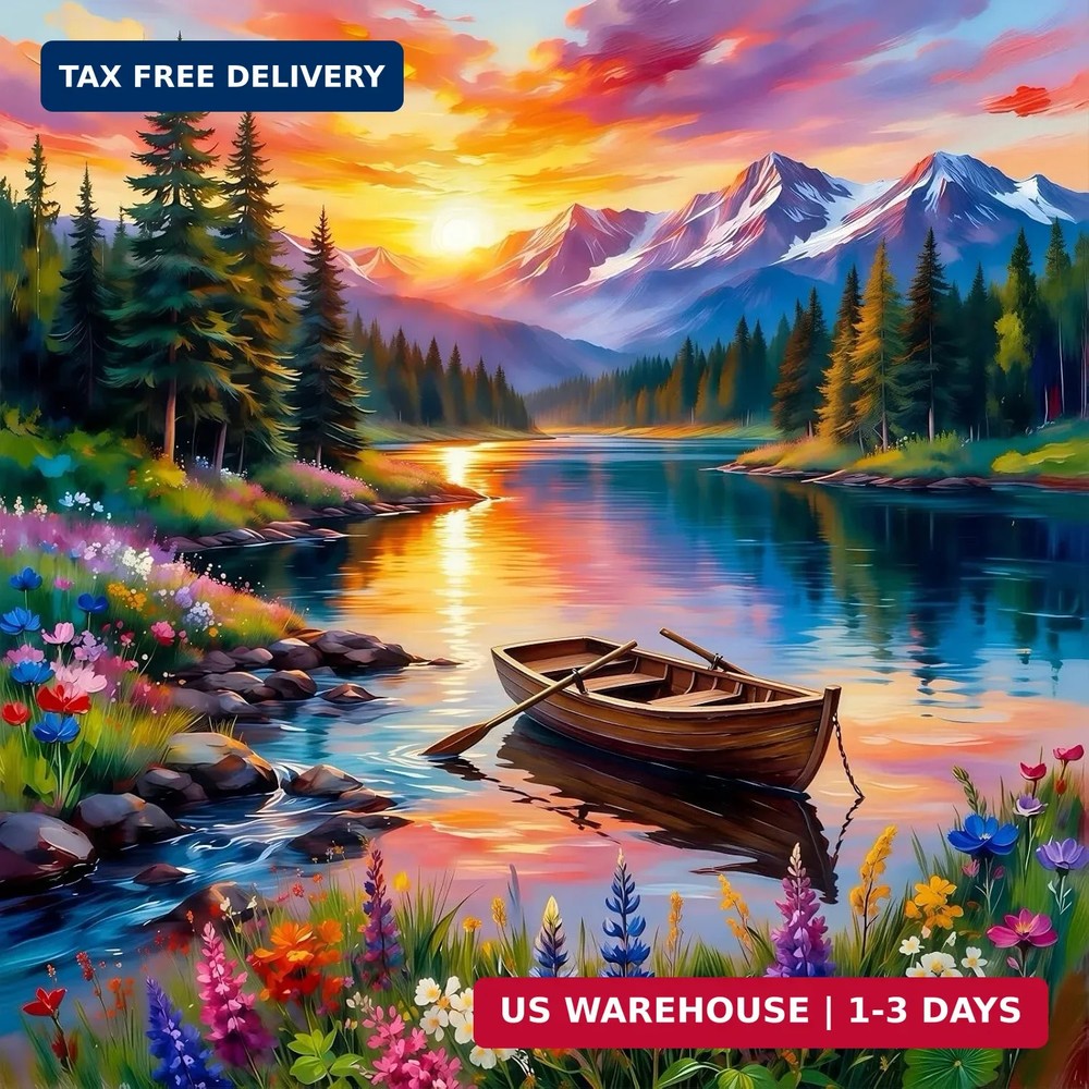 Diamond Painting Kits for Adults, Sunset 5D DIY Diamond Art Kits Full Drill