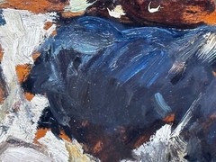Oil Painting Friesian Cow Grazing c1900’s Signed by George Smith RSA Scottish