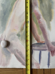 Vintage Watercolor Painting Blonde Man Peter Feldman Gay Int 14.5 x 21.5 1982