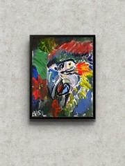 Parrot Unique Abstract Expressionism Wall Art Canvas Board 11×14
