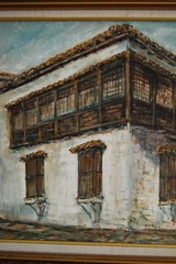 FRAMED SIGNED ORIGINAL OIL COLONIAL BUILDING OLD HAVANA, CUBA ARTIST HECTO VIDAL