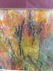 Pastel Impressionist Painting Autumn Young Growth Woods Trees Carved Gold Frame