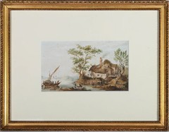 Late 19th Century Watercolour – The Fishing Village