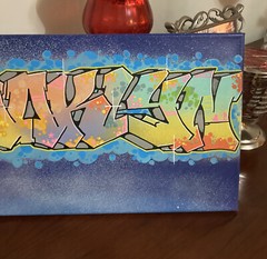 GRAFFITI Painting “BROOKLYN “ 10”X 20” Spray &Paint Marker On Canvas Original