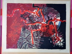 Video Janson (1924-2007) color lithograph 5/100, signed. 47.5cm x 61cm. Sweden.