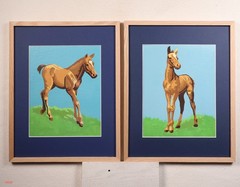 Vintage Paint by Number „Proud Young Colt“ Framed Set of 2 1976 Craft Master