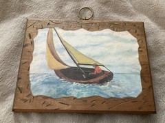 VTG Maritime Art On Textured Board – Single Passenger Sail Art