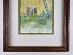 Vintage Original Signed Patricia Bardes Watercolor Painting 13.75×10.75 Framed