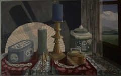 Mid Century Oil Painting Still Life Reflection, Shadow, Light 1971 Dennis Gareis