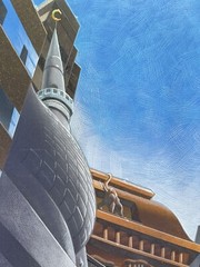 Original Art By Paul Turnbaugh (“Religions Of The World”) Gouache & Prismacolor.