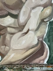 French Realism Body Gradient Study Human Man 12×16 Org Oil Painting On Canvas