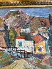 JACOB EISENSCHER PAINTING ISRAEL AUSTRIA MODERNIST LANDSCAPE FAMOUS LISTED RARE