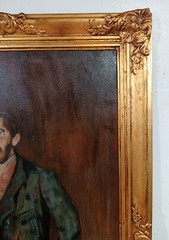 EDVARD MUNCH OIL ON CANVAS SIGNED AND DATED 1936 WITH FRAME IN GOLDEN LEAF NICE