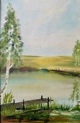 ORIGINAL RUSSIAN OIL PAINTING, oil on canvas, signed, circa 1970, 40.0×30.0 cm