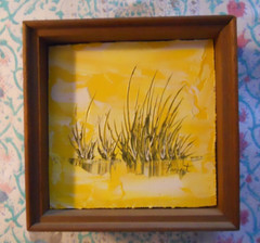 Marsh painting (most likely from the New Jersey Shore) by Pariset, framed