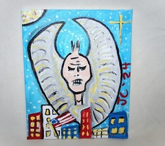 PUNK ROCKER ANGEL USA JESUS Jr CHARLIE FAST OUTSIDER POLITICAL FOLK POP ART RARE