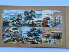 ANTIQUE WPA ERA PAINTING FARM FARMING FARMER HAY RIDE LISTED FAMOUS ALEXANDER