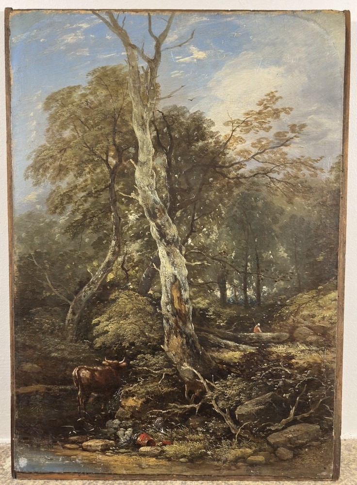 Old Oil / Panel Narcisse Virgile DIAZ DE LA PEÑA Fontainebleau 53×38 Cm