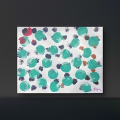 Orby Round Art 11 X 14″ Neo Impressionist Abstract Acrylic Painting Paper Art