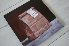 Paper bag Oil Painting, Paper bag Still life, Food Bag Original Kitchen art 6×6″