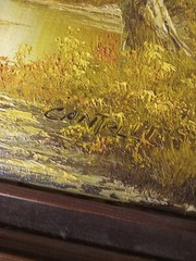Phillip Cantrell Oil Painting on Canvas Landscape Trees River Fall 22×26 framed