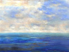 Very large Painting Original Acrylic on Canvas Ocean Art. by Hunoz 36” x 48″