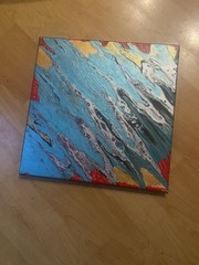 Melting Rainbow Galaxy- canvas painting wall art acrylic simple trippy cosmic