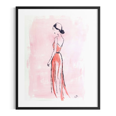 Original Abstract 9×12 Figure Painting Acrylic Woman Living Room Decor