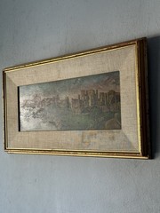 FREDERICK SCARBOROUGH ANTIQUE LANDSCAPE OIL PAINTING OLD KENILWORTH CASTLE UK