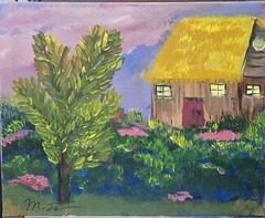 The Cottage, Acrylic Painting – 16×20 Hand Painted Artwork on Canvas