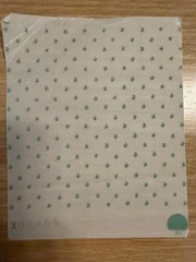 Vintage Textile Design Painting Original Gouache Green Dot Pattern XO2899