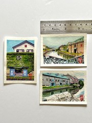 Three Views of the Otaru Canal, Japan — Original ACEO Watercolor Set 2.5×3.5 in