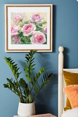 Original brand new large watercolor ”Roses” $130 Home decor art gift